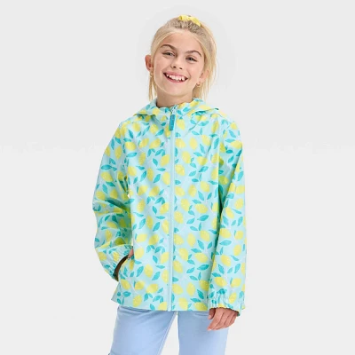 Girls Lemon Printed Rain Coat