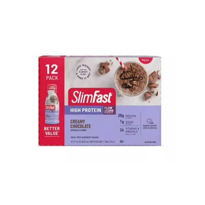 SlimFast High Protein Meal Replacement Shake - Creamy Chocolate - 12ct