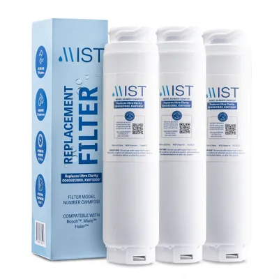 Mist 644845 Ultra Clarity Compatible with 9000077104, 9000194412, Miele KWF1000 Refrigerator Water Filter (3pk)