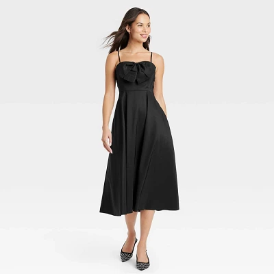 Womens Bow Midi Dress