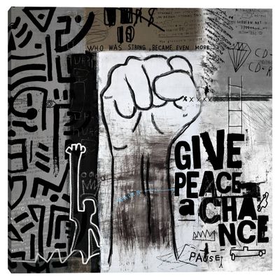 30 x 30 Give Peace a Chance by Nikki Chu Canvas Art Print - Masterpiece Art Gallery: Modern Unframed Wall Decor