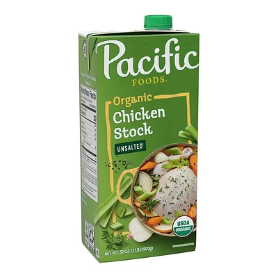 Pacific Foods Gluten Free Organic Unsalted Chicken Stock - 32oz