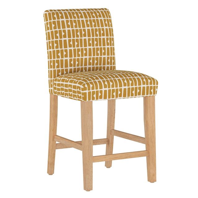 Skyline Furniture Hendrix Counter Height Barstool Bloc Panel Mustard: Modern 40 Kitchen Island Stool, Geometric Pattern