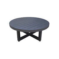 International Concepts Round Outdoor Coffee Table Black: Powder-Coated Aluminum, 38x38