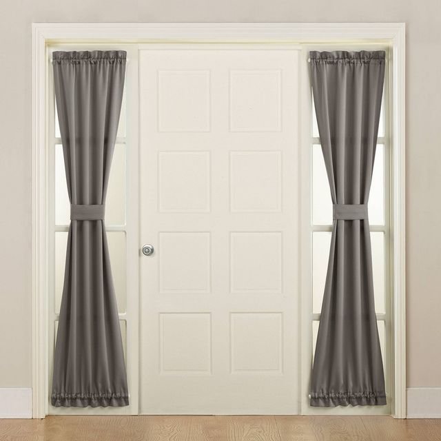 72x26 Seymour Energy Efficient Front Door Sidelight Curtain Panel  - Sun Zero: Room Darkening French Door Curtain