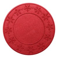 Bungalow Flooring 3 WaterHog Snowflake Tree Skirt Round Floormat Red