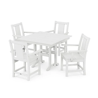 POLYWOOD 5pc Prairie Farmhouse Outdoor Patio Dining Set