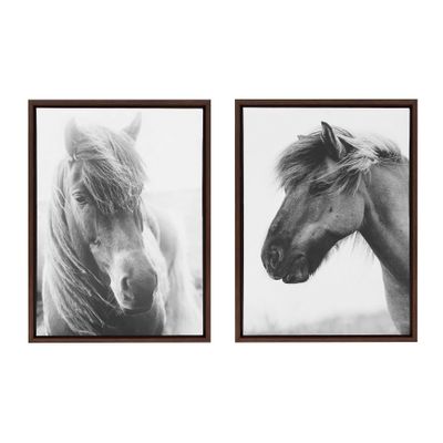 (Set of 2) 18 x 24 Sylvie Benevolence and Indomitable Framed Canvas Set Brown - Kate & Laurel All Things Decor