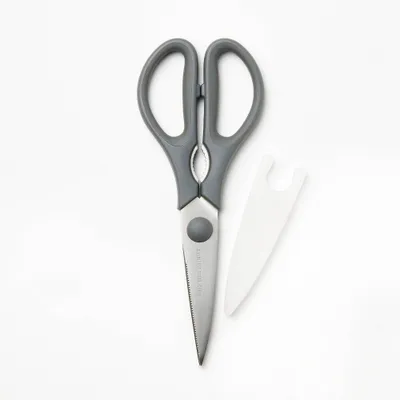 Stainless Steel Kitchen Shears with Soft Grip Dark Gray - Figmint