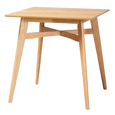 Baxton Studio Leena Wood Counter Height Pub Table : Sturdy Square Top, 4-Point Leg Base, 35.4 W