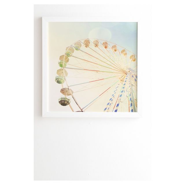 Happee Monkee Ferris Wheel Framed Wall Art 20 x 20 White - Deny Designs: Modern MDF Landscape Photography with Wood Composite Frame