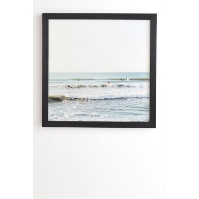 Deny Designs 12 x 12 Bree Madden Surfers Point Framed Wall Poster Black : Modern Beach Art