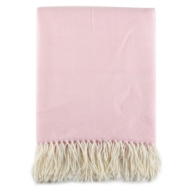 50x60 Herringbone Tassel Fringe Throw Blanket  - Saro Lifestyle