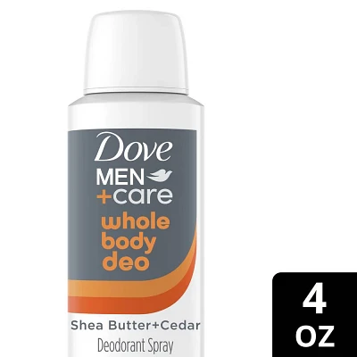 Dove Men+Care Aluminum Free Whole Body Deodorant Spray - Shea Butter & Cedar - 4oz