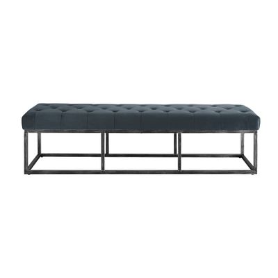 Danes Tufted Bench with Iron Legs Cobalt Blue - Finch