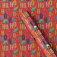 25 sq ft Ho Ho Ho Christmas Gift Wrap Red - Wondershop