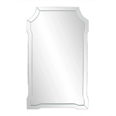 Howard Elliott 40x24 Claudette Rectangular Beveled Wall Mirror with Mirrored Frame