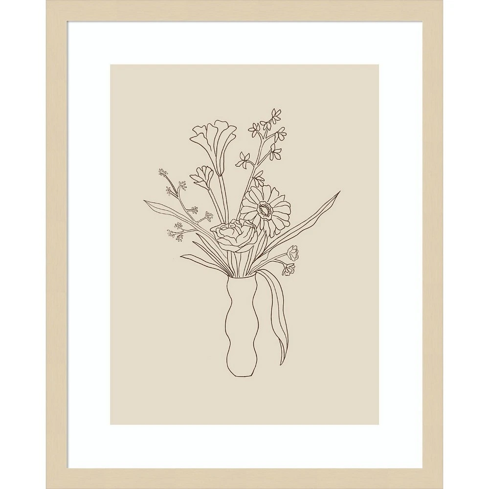 Amanti Art  Floral Study 1 by Kate Aurelia Holloway Wood Framed Wall Art Print: Giclee, Botanical Lithograph, Hardwood Frame