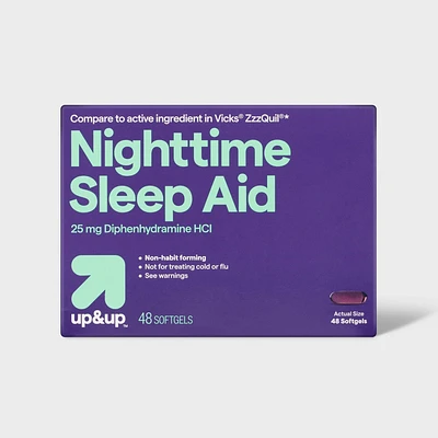 Diphenhydramine HCl Nighttime Sleep Aid Softgels- 48ct - up&up