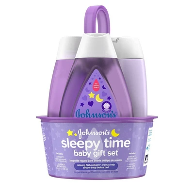 Johnsons Sleepy Time Bedtime Baby Gift Set Includes Baby Bath Shampoo, Wash & Body Lotion - 3ct