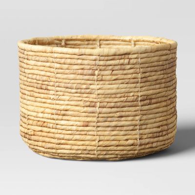 Small Coiled Basket - Threshold: Water Hyacinth, Round Floor Storage for Household Items