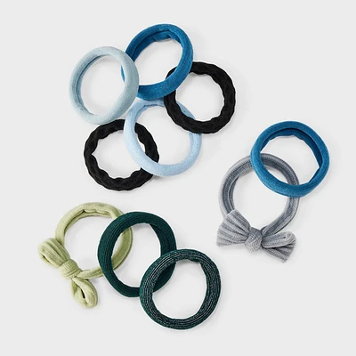 Pony Holder Bow Hair Elastic Set 10pc