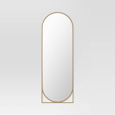 20 x 58 Full Length Floor Mirror Gold - Threshold: Modern Leaning Design, Metal Frame