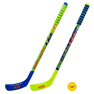 NERF 35.5 Proshot 2 Player Hockey Set Hockey Sticks - Orange/Blue/Green