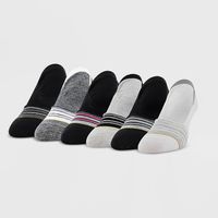 All Pro Women 6pk Sport Liner Athletic Sock - White/Black/ 4-10