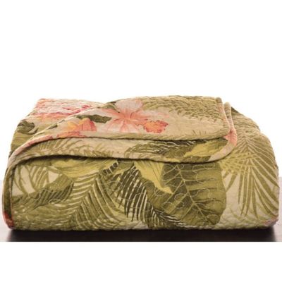 50x70 Tropical Orchid Reversible Throw Blanket Palm Green - Tommy Bahama