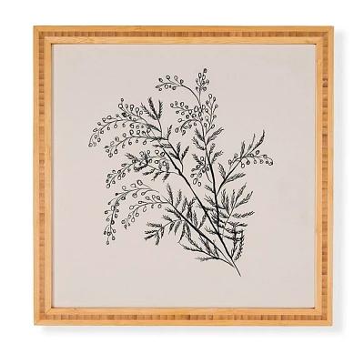 Deny Designs Anis Illustration Minimal Acacia Branch Framed Wall Art Bamboo