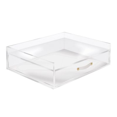 RUSSELL + HAZEL Acrylic Inbox & Drawer: Clear Desk Organizer, Office Supplies, 12.5 W x 10.5 D x 3.75 H