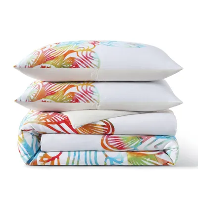 Rochelle Porter 3pc King Wild Out Printed Duvet Set: Cotton Bohemian Bedding, OEKO-TEX Certified