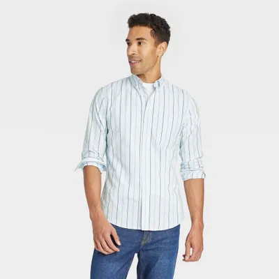 Men Striped Long Sleeve Button-Down Shirt