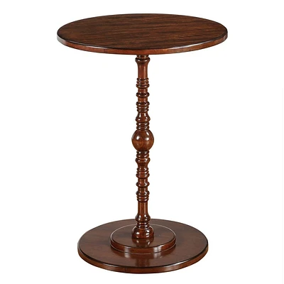 Breighton Home Regal Manor Spindle Accent Table: Solid Wood, Round, 24.25 Height, Espresso Finish