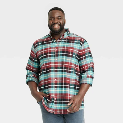 Men Big & Tall Long Sleeve Collared Button-Down Shirt