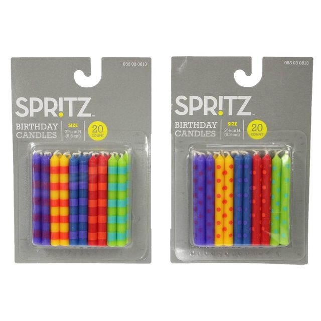 20ct Birthday Candles - Spritz