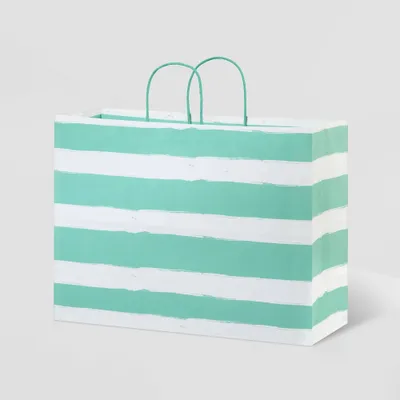 Large Striped Vogue Bag Mint - Spritz