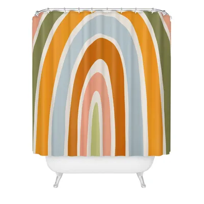 Lane and Lucia Late Summer Rainbow Shower Curtain Orange - Deny Designs