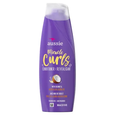 Aussie Paraben-Free Miracle Curls Conditioner with Coconut & Jojoba Oil For Curly Hair