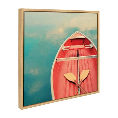 Kate & Laurel All Things Decor Sylvie Floating on a Cloud Framed Wall Art by Alicia Bock Natural: Modern Nautical Canvas