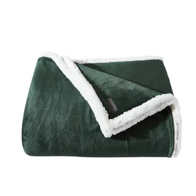 Twin Ultra Soft Plush Solid Bed Blanket Green - Eddie Bauer: Lightweight Fleece, Machine Washable, Cozy for All Ages