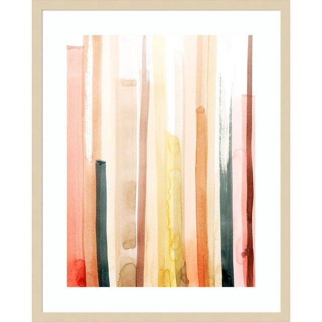 24 x 30 Coral Reach I by Grace Popp Framed Wall Art Print - Amanti Art: Modern Abstract Lithograph, Hardwood Frame