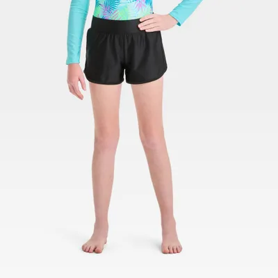 Girls Solid Swim Cover Up Bottom