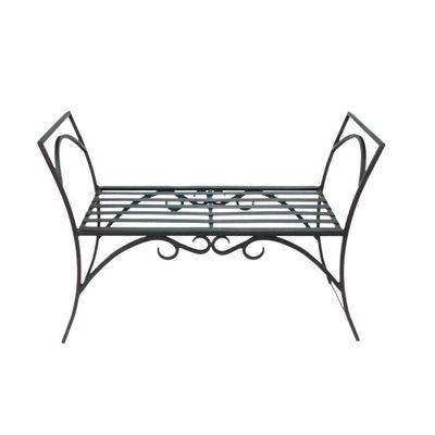 26.5 Wrought Iron Curved Arbor Bench Black - ACHLA Designs: Patio Seating, No Assembly Required