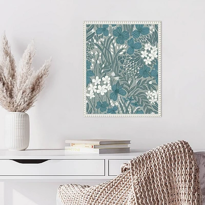 Amanti Art Field of Flowers Blue by Katie Oshea Framed Canvas Wall Art Print