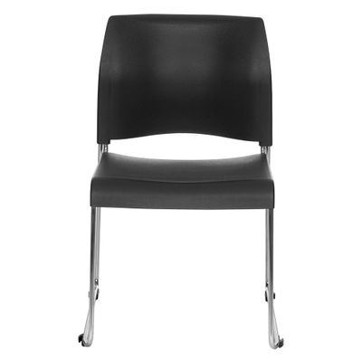 2pk Cafetorium Plastic Stack Chair Black - Hampden Furnishings: Ergonomic, No Assembly, 300lb Capacity