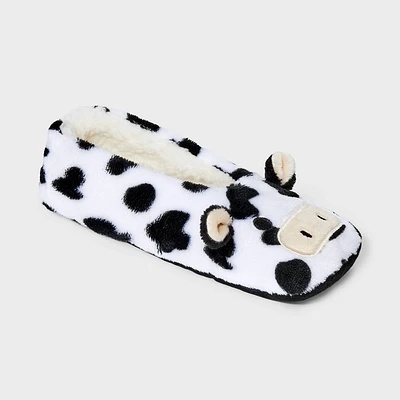 Girls Cow Slipper Socks