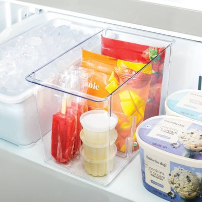 Deep Fridge & Freezer Bin Clear - Brightroom: BPA-Free PETG, Freezer Organizer, Hand Wash, 8.25 H x 13 D x 7.4 W