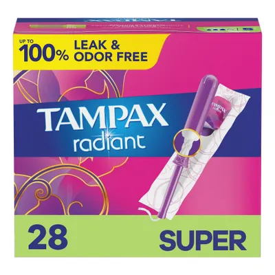 Tampax Radiant Super Absorbency Tampons - Unscented